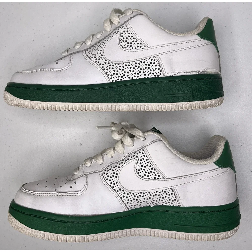 Nike Air Force 1 Low Sneaker Shoes GS 314192-996 White Pine Green‎ Youth Sz 5Y